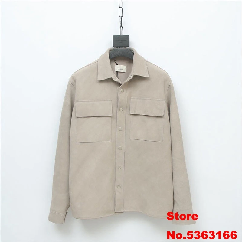 

Sureme 2020 Sixth Collection Limited Custom Made FOG Chamois Jackets Coats Men Women Luxury Genuine Leather Cargo Jackets Men