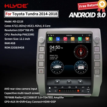 

Klyde For Toyota Tundra 2014-2018 Vehicle Navigation Tesla Style Car Radio GPS Head Unit Android 9 Recorder Multimedia Player