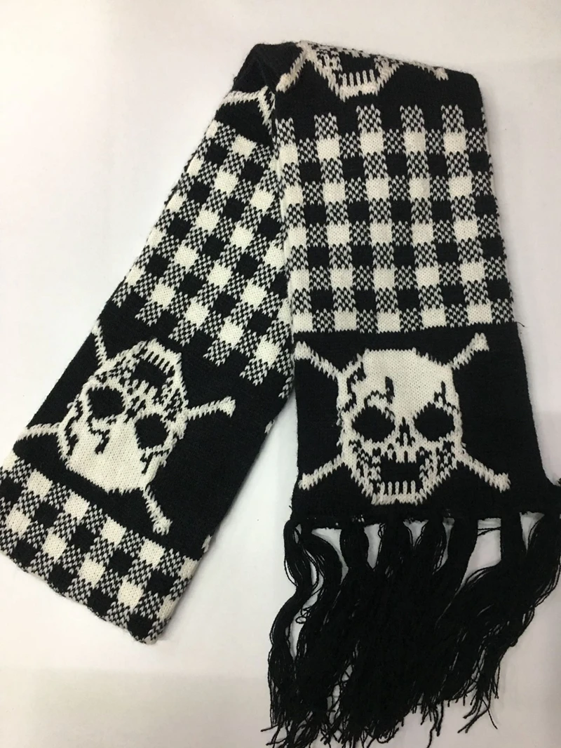 Dragon Skull Scarf Unisex Women Man Winter Knitted Pashmina Shawl