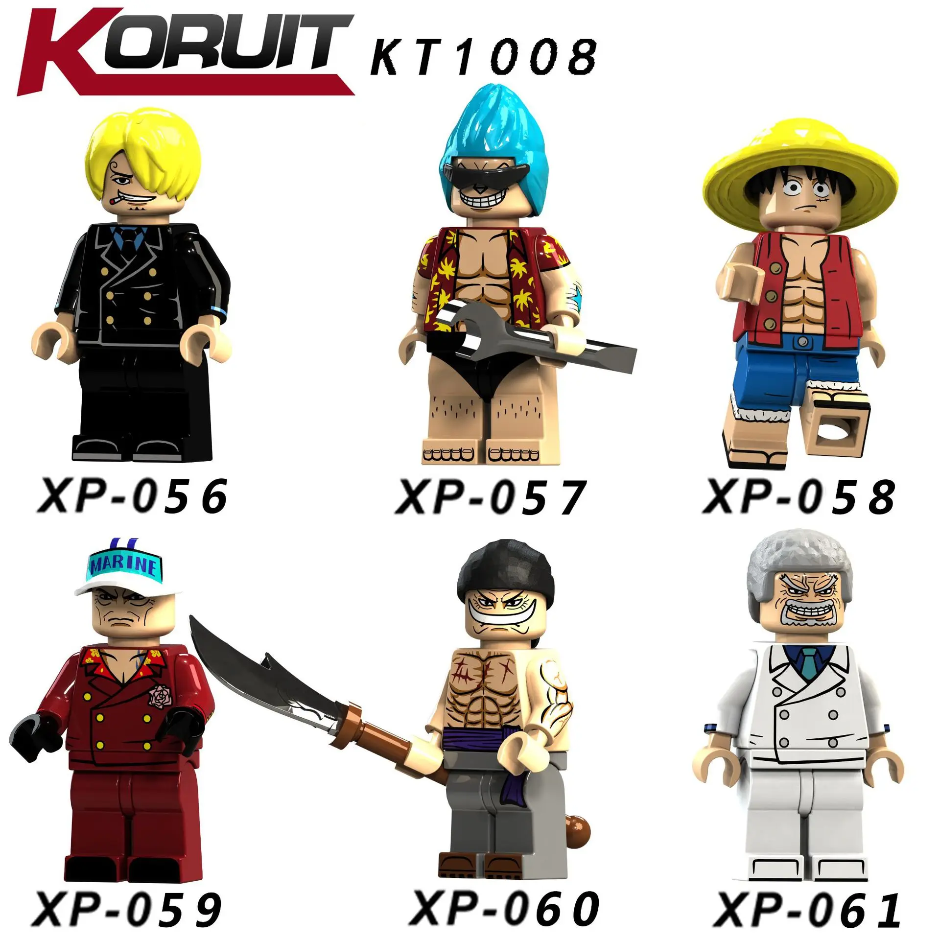 Kt1008 серия аниме вставленные Строительные блоки Детская развивающая игрушка Горячая Распродажа Сумка Xp056-061