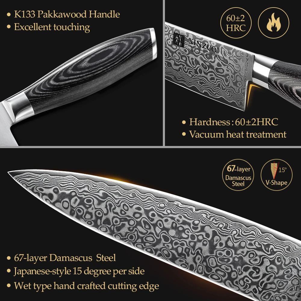 Нож шеф повара из дамасской стали 8 дюймов|chef knife|damascus steel kitchen kniveskitchen knife |