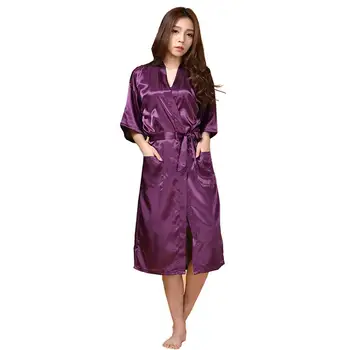

plus Size Robe NightdressSexy Silk Satin Bathrobe Dressing Gowns For Women Perfect Bridesmaid Robes Nightgown for Bride #1227
