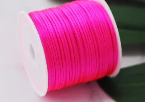 50Meters X 1MM Chinese Knot Rattail Satin Cord for Braided Macrame String Jewelry Findings Beading Rope 34 Colours 