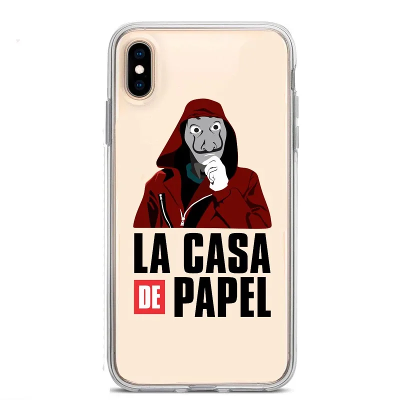 TPU LA Casa De Papel Bella ciao heist money heist Испания ТВ прозрачный силиконовый чехол для телефона iPhone Xs SE 5s 6 6S Plus 7 8 Plus X XR XS MAX - Цвет: TPU
