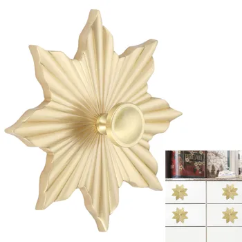 

DRELD Golden Furniture Handles Knobs Brass Cabinet Handles Cupboard Maple Leaf Shaped Knobs Drawer Pull Furniture Hardware 123mm