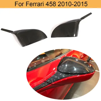 

Dry Carbon Fiber Car Side Mirror Covers Caps For Ferrari 458 2010-2015 Car Rearview Mirror Covers Caps Shell Add On Style