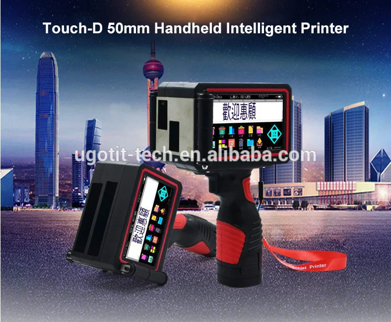 Factory Price 50mm height large character Touch Screen Hand Held Inkjet Printer For Wood
