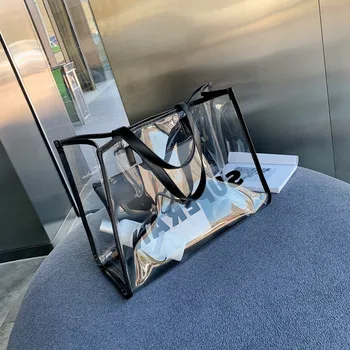 

Advanced Sense Baggage Girl 2019 New Oceanic Single Shoulder Hand-held Summer Transparent Small Fresh Baggage