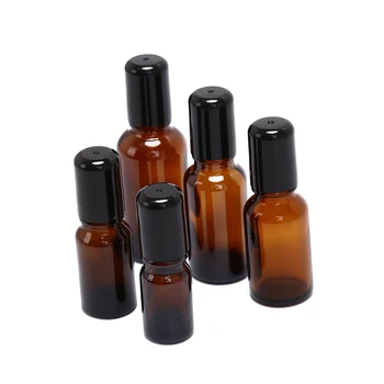 

2018 Hot 1PC Amber Refillable Roller Bottle Essential Oils Perfume Deodorant Containers Lid Storage Tool Gift 5/10/15/20/30ML