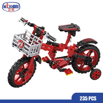 

ERBO 235 Pcs Technic/Electronic Blocks Bicycle Racing Sets 1:4 Building Blocks Models Kid Toy Enlighten Bricks Toys for Children