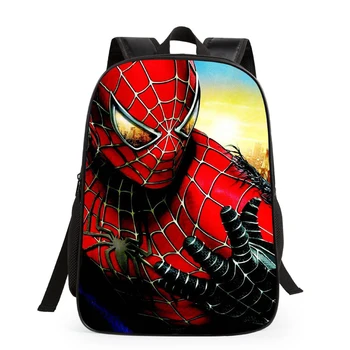 

3D spider-man Cartoon double Shoulder Bag Unisex Primary Student Boy Girl Outdoor Travel Bag Teenagers Backpacks