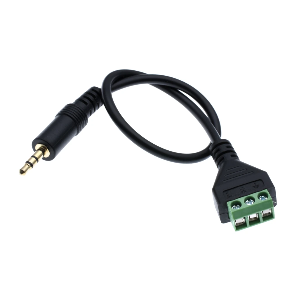 

3.5mm Gold-plated 3 Pole Stereo Male Plug to 3Pin AV Screw Audio Video Shield 30cm Balun Terminal Jack Connector Adapter Cable
