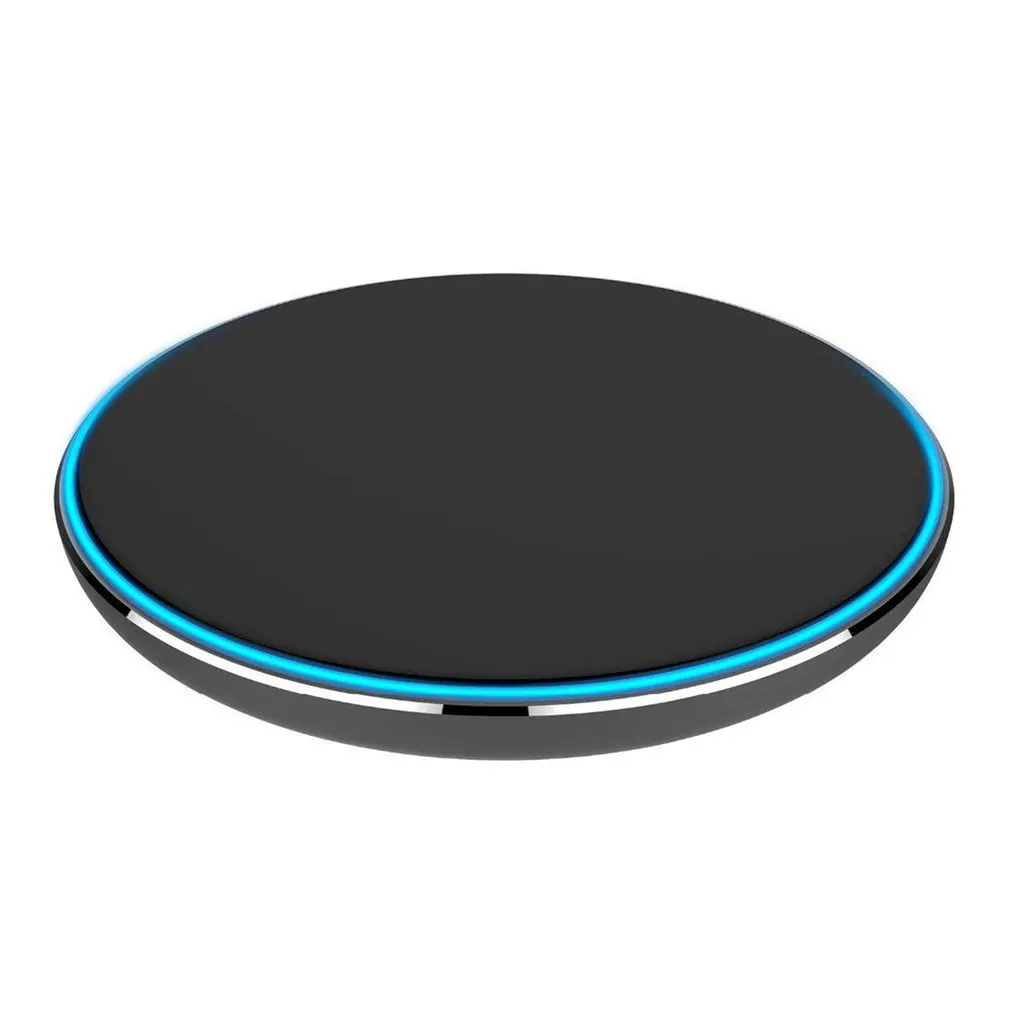 

Qi Wireless Charger Pad Fast Charging Ultra Thin Aluminum Mat With Breathing LED Lamp Ring For Qi-enabled Devices