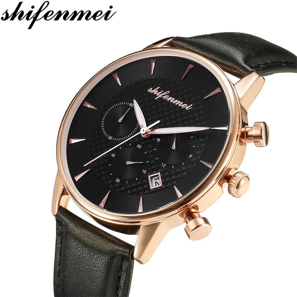 

Shifenmei Mens Watches Luxury Brand Waterproof Quartz Watch Man Fashion Leather Sports Wrist Watch Men Clock Relogio Masculino
