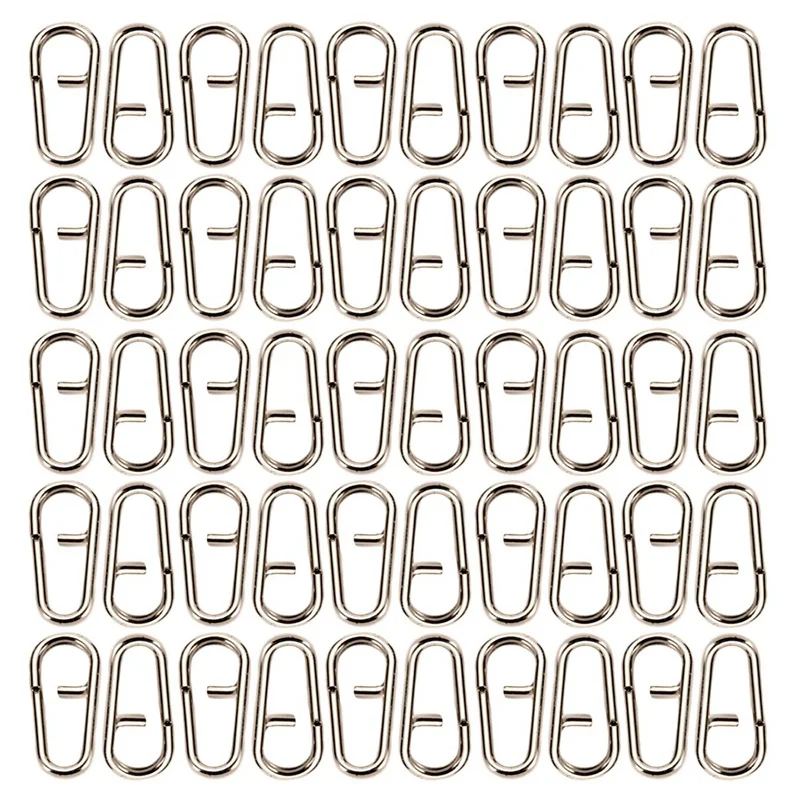 

50Pcs/Lot Snap Swivel Bent Head Oval Split Rings 16mm 18mm 21mm Lure Fishing Tackle Steel Fishing Lures Split,S