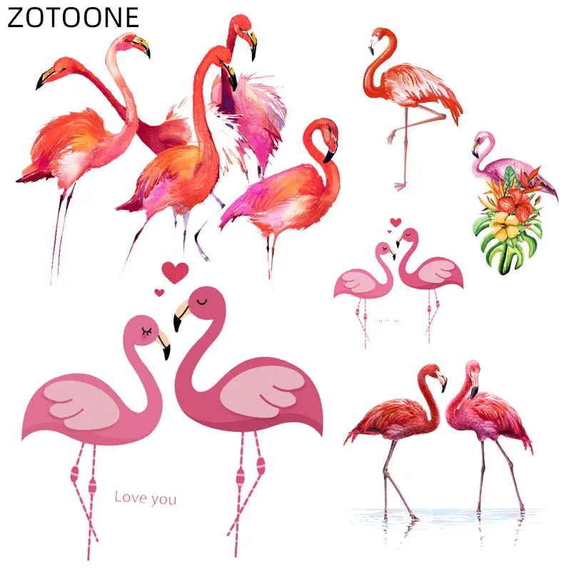 Нашивка ZOTOONE с фламинго и сердцем для одежды наклейки цветами пар Детские