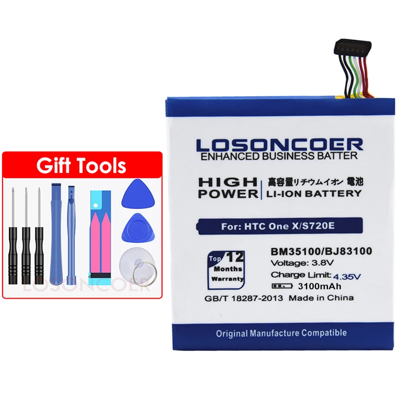 LOSONCOER 3100 мАч BM35100 BJ83100 батарея для htc One X S720e батарея One S Z520e G23 Endeavor/One S Z560e