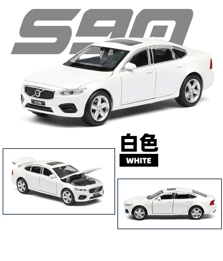 [В коробке] модель VOLVO S90, модель автомобиля из сплава, 6 открывающихся дверей, звук и светильник, игрушка ВОИН, украшение автомобиля