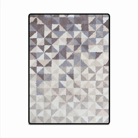 Kiss Nordic Style Geometric Pattern Gray Rug for Modern Living Room Non-slip Polyester Bedroom Decor Carpet Kids Room Mat