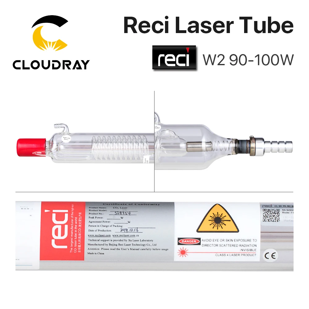 CO2 Laser-Tube Wooden-Box Laser-Engraving-Cutting-Machine Reci Cloudray S2 Packing-Dia.