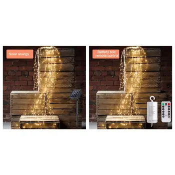 

Decorative Twinkle Starry Lights 10 Strands 200 LED Waterfall Tree Vine String Lights Silver Wire Lights for Bedroom