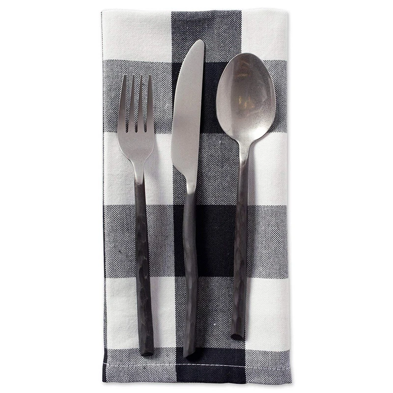 Check Oversized Basic Cloth Napkin for Everyday Place Settings, Farmhouse Decor, Family Dinners, BBQ's, and Holidays(20X20-Inch