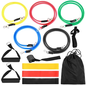 

14pcs Resistance Bands Set Workout Fintess Exercise Tube Bands Jump Rope Door Anchor 8-Shaped Resistance Band for Home Gym Yoga
