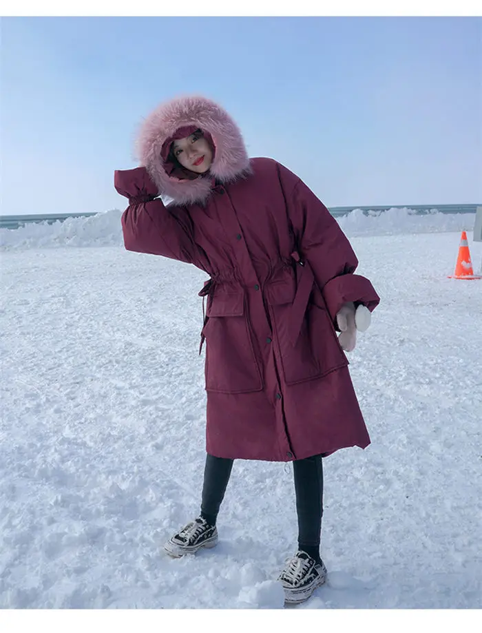 Пуховик, хлопковая зимняя куртка, Женская длинная парка, пальто, модное, узкое, свободное, уплотненное, теплое, стеганое пальто, длинное, Abrigos Mujer f2437