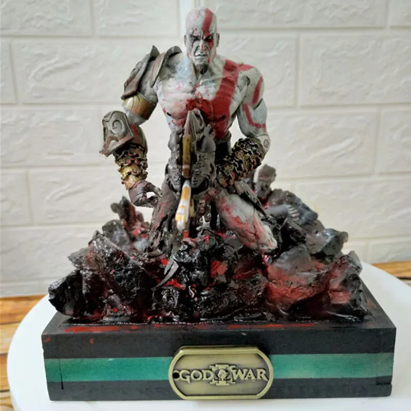 God of War Recoat battley Damage scenarium Tranform Kratos нож пламя смола фигурка Коллекция Модель игрушки X3728