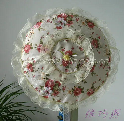 Manufacturers Direct Selling Wholesale Supply Lace Fabric Circle Double Layer Dustproof Rose Gold Lines Fan Cover