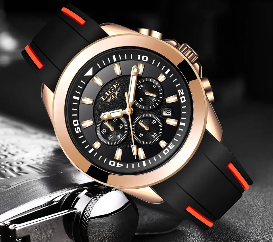 Relogio Masculino LIGE New Mens Watches Top Luxury Brand Men Unique Sports Watch Men's Quartz Date Clock Waterproof Wrist Watch