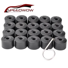 Speedwow 20 pçs 17mm porca da roda do carro auto hub parafuso capa de proteção tampas porca da roda parafuso cabeça tampa para vw golf mk4 passat audi(China)