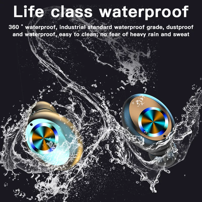 2000mAh LED Bluetooth Wireless Earphones Headphones Earbuds TWS Touch Control Sport Headset Noise Cancel Earphone Headphone