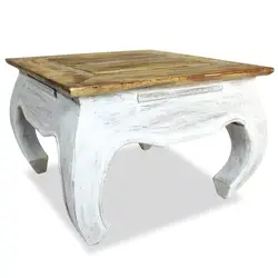 Приставной столик из массива восстановленного дерева 50x50x35 см Простой натуральный дизайн ручной работы приставные столики журнальные