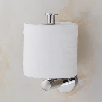 

Vertical Bathroom Wall Mounted Easy Install Toilet Round Silver Hotel Durable Roll Paper Holder Rust Proof Stainless Steel Stand