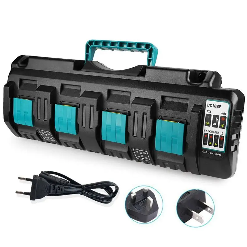 

4-Port Max DC18SF 14.4/18V Fast USB Battery Charger for Li-ion Battery Protable Q6PA