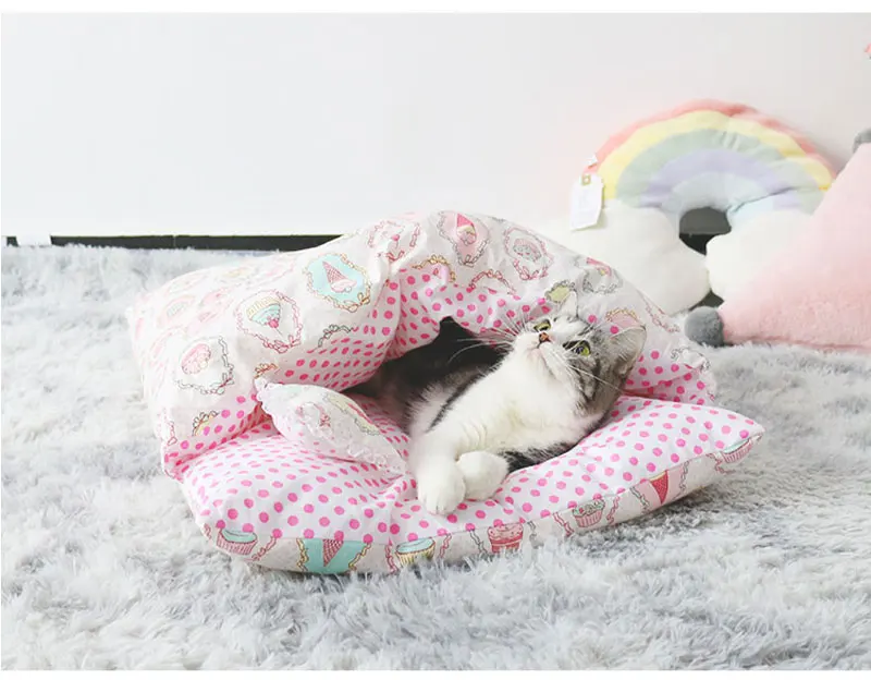Домашнее животное Кошка Собака Кровать Дом зима Fodable круглая кровать кошка спальный коврик Конура гнездо для собак домашнее животное подушка котенок гнездо товары для домашних животных