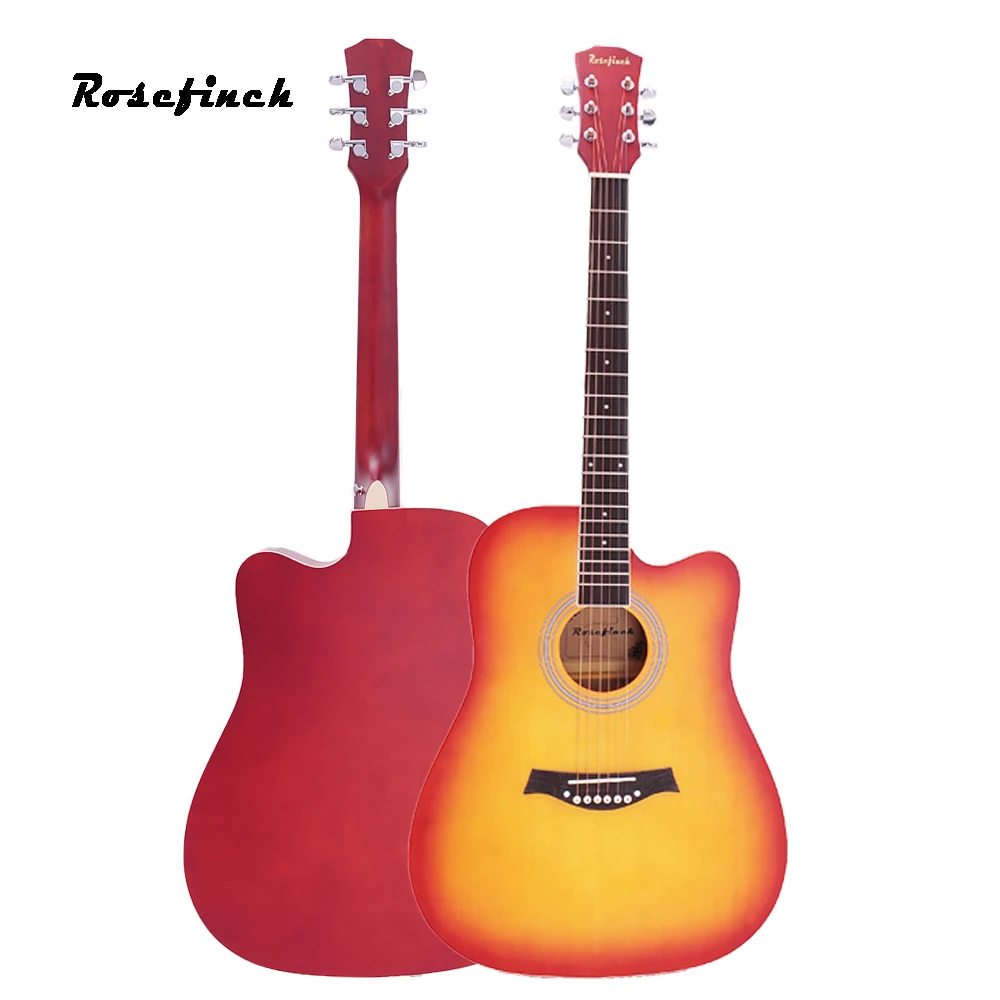 Skup 41 cal lipa dla początkujących gitara wejścia 6 ciąg ballada drewna gitara Ukulele gitara akustyczna z drewniane czarny niebieski zachód słońca AGT123