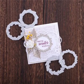 

YaMinSanNiO Metal Cutting Dies Christmas Wreath Stencils for Scrapbooking DIY Photo Album Paper Card Decorative Craft Embossing