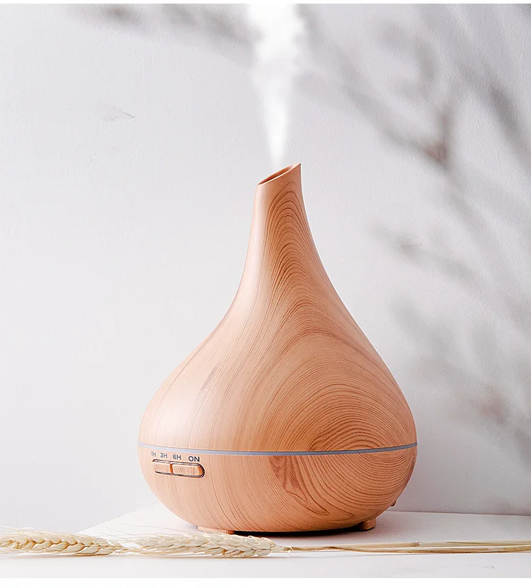 

400ml Ultrasonic Air humidifier aroma essential oil diffuser wood aromatherapy cool mist maker fogger remote control for home