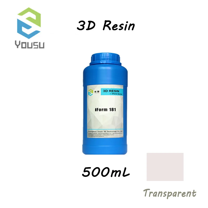 500ml Transparent YouSu/Sparkmaker 3D смолы 3D-принтеры печать Материал УФ смола для ЖК-дисплей 3D-принтеры быстрое отверждение 500 г/1 кг/ из России - Цвет: 500ml Transparent