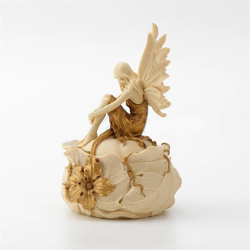  European Style Flower Faerie Sitting Posture Resin Storage Box Creative Bedroom Dressing Table Desk - 4000198395241