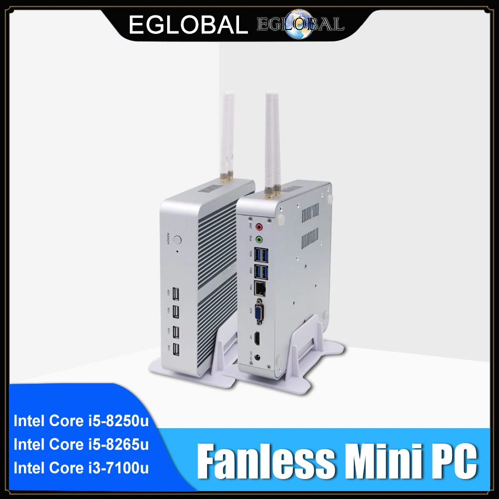[I7 8565U i5 8265U i3 8145U] sin ventilador Mini PC Windows 10 Pro Micro computadora 2 * DDR4 M.2 NVME SSD TV Box 4K HD HTPC 300M WiFi