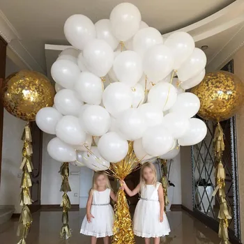 

100/50pcs Matte White Latex Balloons Birthday Wedding Party Decorations Air Helium Ballons Kids Baby Shower Gifts Baloons S6XN