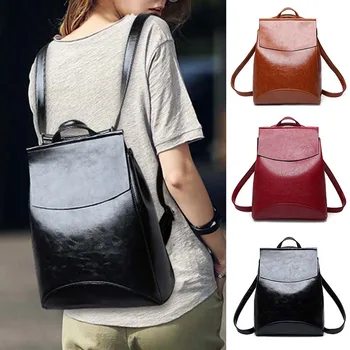 

Fashion Women Backpack Youth Leather Bagpack for Teenage Girls School Bag New