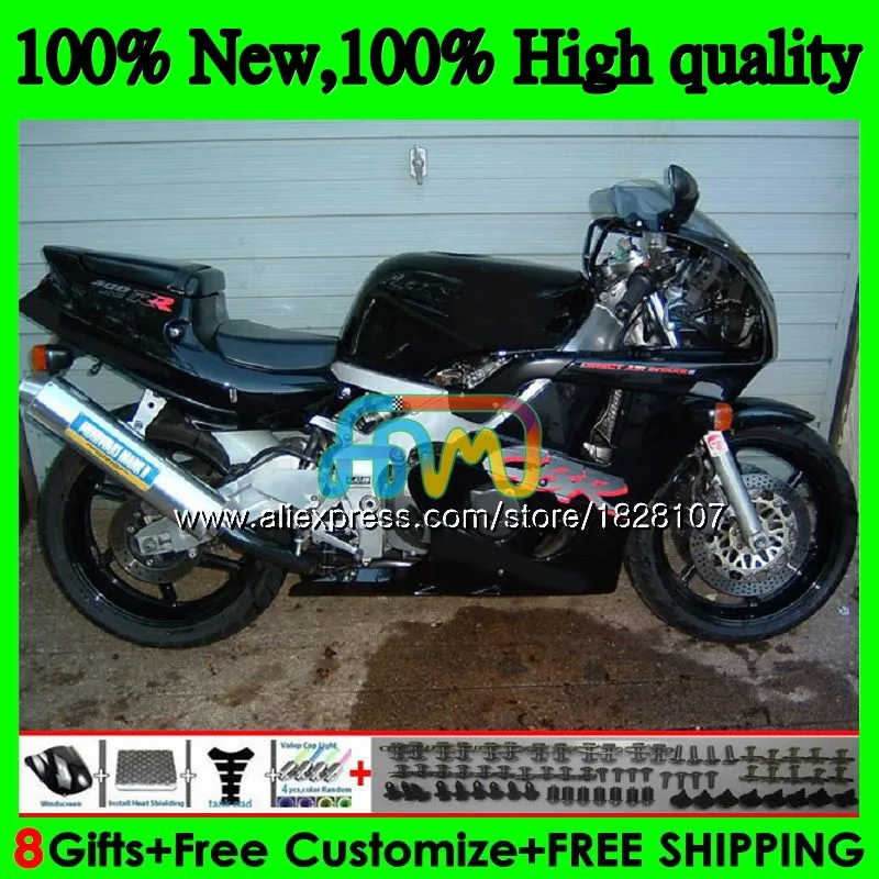 NC23 комплект для HONDA CBR400 CBR400RR 88 89 90 91 92 93 черный глянец 90BS. 61 CBR 400 RR 400RR 1988 1989 1990 1991 1992 1993 обтекатель