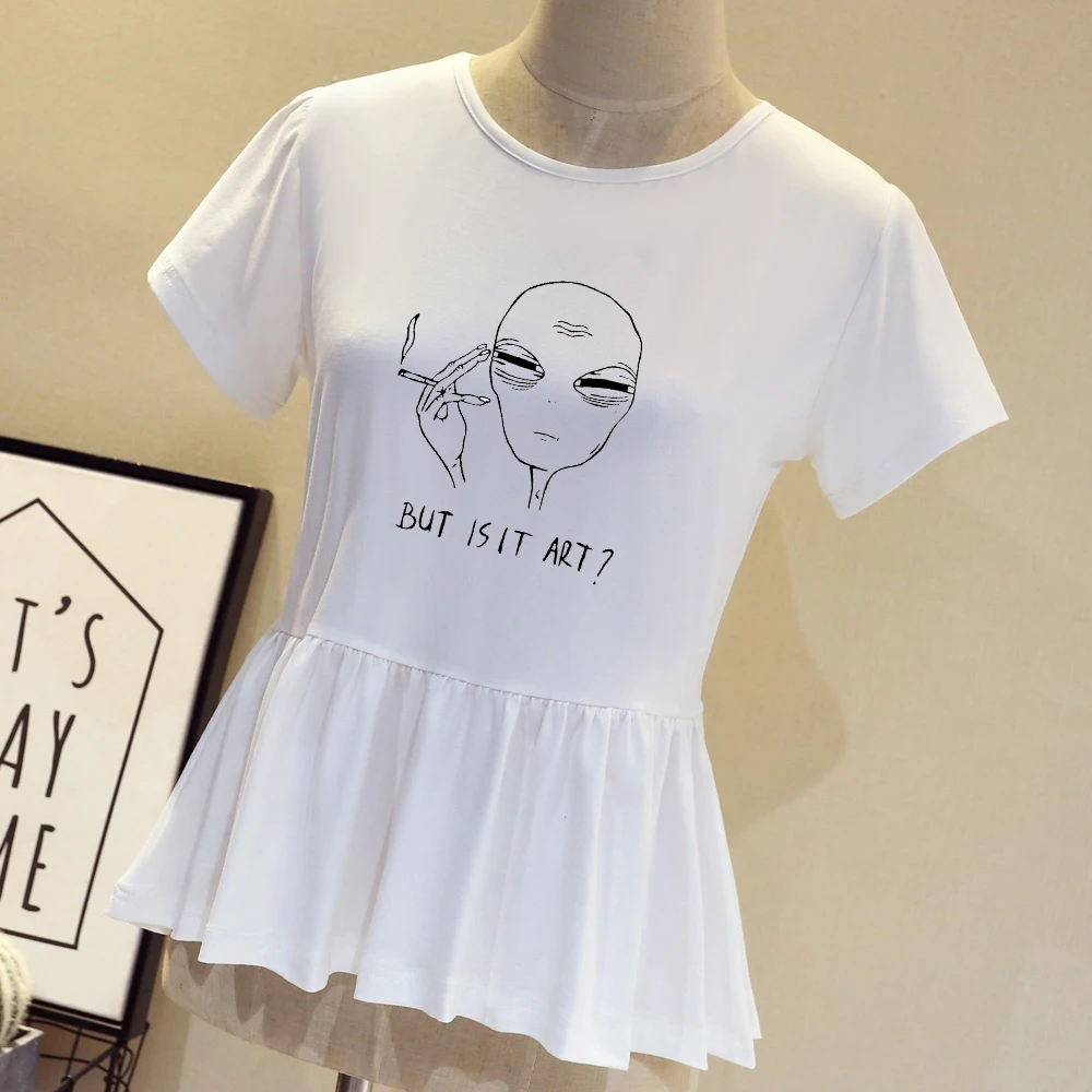 

Designer t shirt for women top brand Printting O-Neck but is it art short sleeve summer story T-shirt Fashion white t shirt