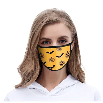 

Halloween Print Reusable Face Mask Mouth Mask Windproof Washable Face Shield Breathable Face Shield Cloth mondmaskers Tapabocas
