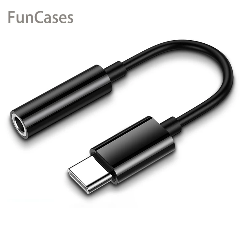 Кабель для наушников с разъемом типа C 3,5 USB C до 3,5 мм адаптер для наушников AUX для huawei P10 P20 pro Xiaomi Mi 6 8 аудио кабель - Цвет: Черный