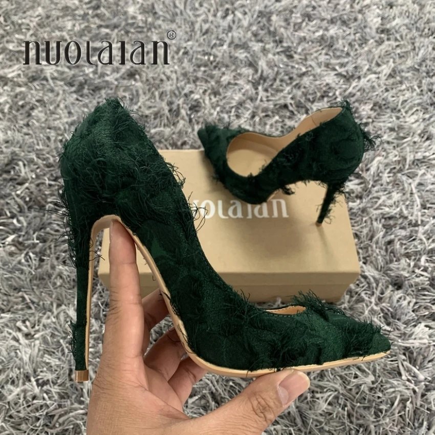 shoe-shopping | Suede peep toe heels, Green heels, Green shoes